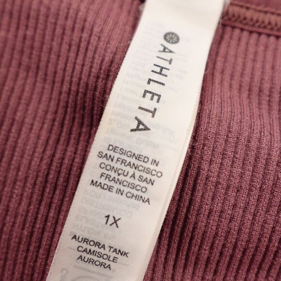 Athleta Aurora Seamless Tank Top  Women’s 1X Ribbed Mauve - Picture 2 of 8